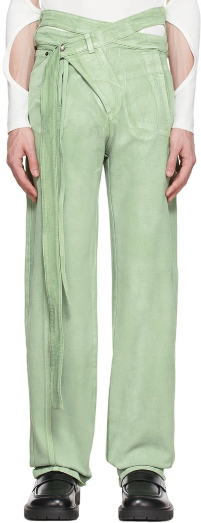 Ottolinger Green Signature Wrap Jeans In Piwhpa