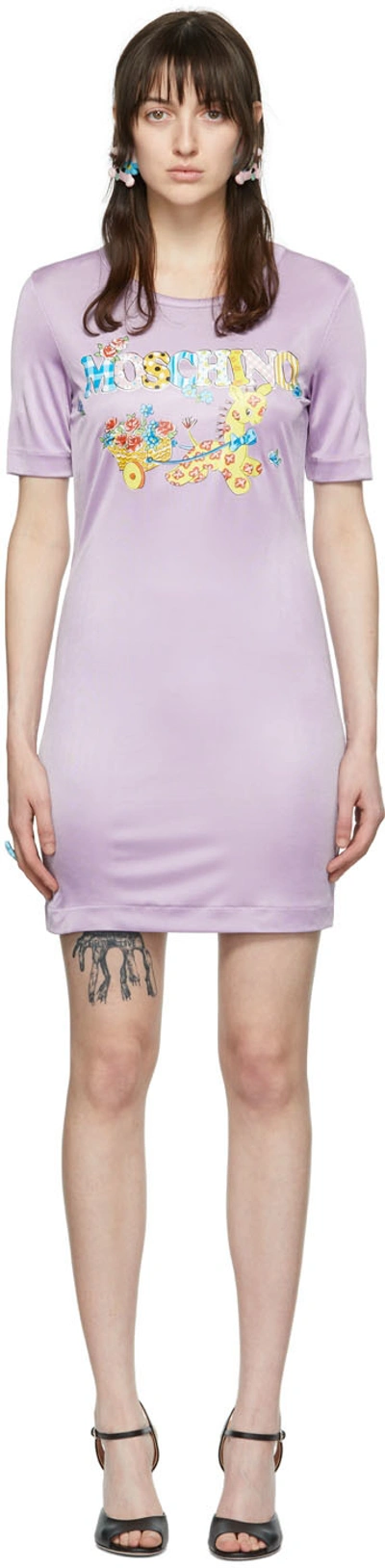 Moschino Purple Viscose Mini Dress In A1264 Violet