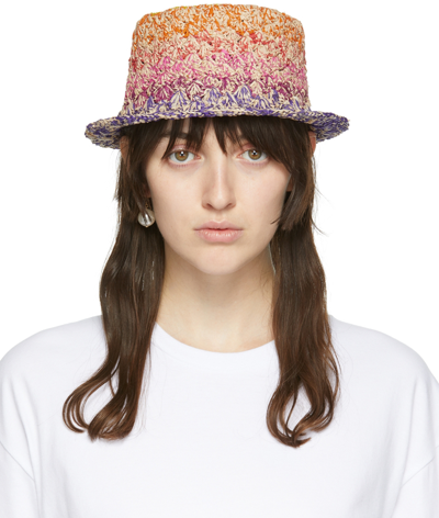 Isabel Marant Positano Multicolor Raffia Bucket Hat