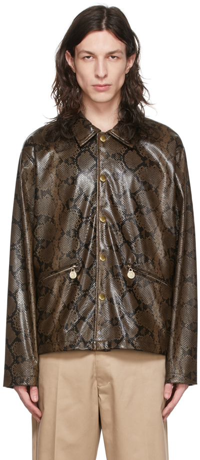 Noon Goons Brown Polyester Jacket In Snake ModeSens