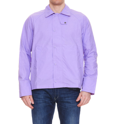 Barbour Nara Waxed-cotton Workwear Jacket In Purple