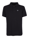 Barbour Checkered Polo With Collar And Short Sleeves In Black