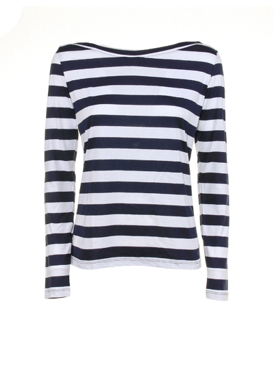 Peuterey Striped Sweater In Bianco Blu
