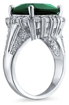 Bling Jewelry Solitaire Cz Imitation Emerald Ring In Silver