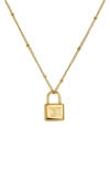 Savvy Cie Jewels Initial Lock Pendant Necklace In Gold - J