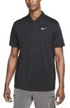 Nike Men's Court Dri-fit Tennis Polo In Black/ White