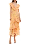 Wayf Chelsea Tiered Ruffle Maxi Dress In Sunshine Daisies