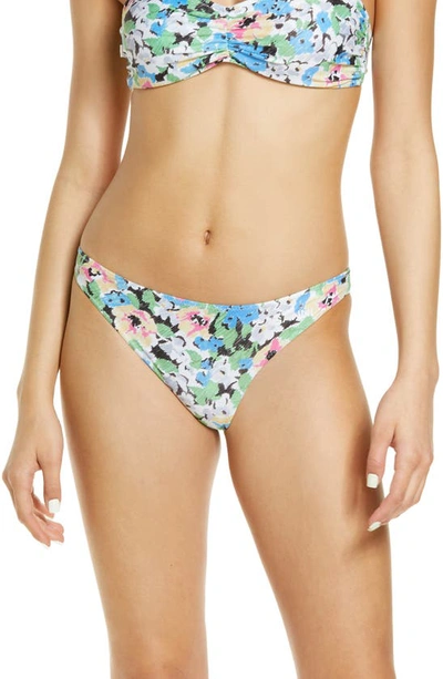 Ganni Floral Pattern Bikini Briefs In Floral Azure Blue