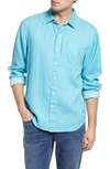 Tommy Bahama Sea Glass Breezer Original Fit Linen Shirt In River Blue