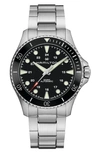 Hamilton Men's Swiss Automatic Khaki Navy Scuba Stainless Steel Bracelet Watch 43mm In Silver