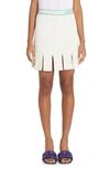 Bottega Veneta Fringed High-waisted Stretch-woven Mini Skirt In Chalk