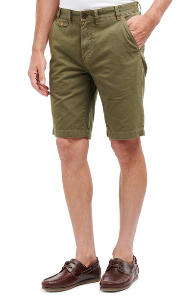 Barbour Neuston Twill Shorts Sunbleach Olive - Atterley In Green