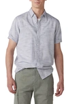 Rodd & Gunn Parklane Cotton & Linen Short Sleeve Button-up Shirt In Stone Blue
