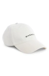 Givenchy Logo Embroidered Baseball Cap In White