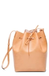Mansur Gavriel Leather Bucket Bag In Cammello/ Rosa