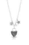 LOIS HILL SCROLL SHIELD PADLOCK & CHARM NECKLACE