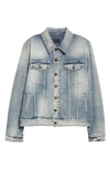 Saint Laurent Long Sleeve Denim Jacket In Hilton Sky Blue