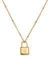 Savvy Cie Jewels Initial Lock Pendant Necklace In Gold - C