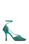 Bottega Veneta Strass Crystal-embellished Leather And Mesh Sandals In Acid Turquoise