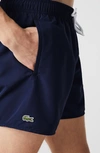 Lacoste Logo-patch Drawstring Swim Shorts In Navy