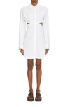 Victoria Beckham Cutout Gathered Organic Cotton-blend Poplin Shirt Dress In White