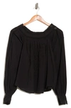 FORGOTTEN GRACE FORGOTTEN GRACE EMBROIDERED PEASANT SQUARE NECK TOP