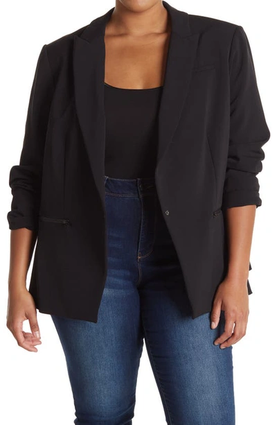 Veronica Beard Zip Pocket Single-breasted Blazer In Black