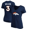 FANATICS FANATICS BRANDED RUSSELL WILSON NAVY DENVER BRONCOS PLUS SIZE PLAYER NAME & NUMBER V-NECK T-SHIRT