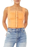 Free People Maggie Lace Tank In Super Tropical In Yellow