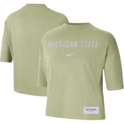 NIKE NIKE OLIVE MICHIGAN STATE SPARTANS EARTH TONES WASHED BOXY T-SHIRT