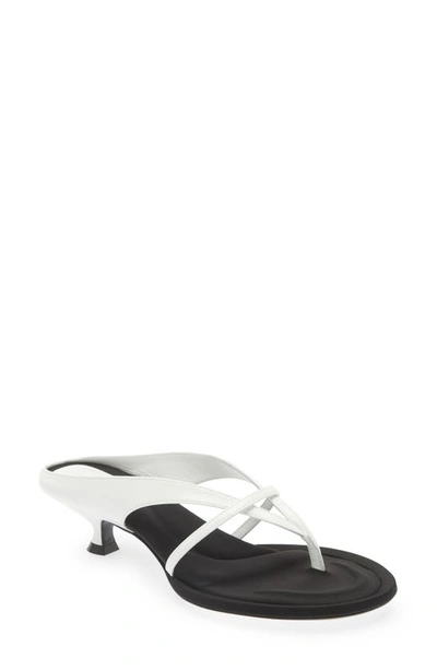 Khaite Monroe Leather Kitten-heel Sandals In White