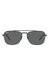 Ray Ban 58mm Square Sunglasses In Black / Dark Grey