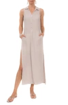 Everyday Ritual Vivienne Cotton Gauze Sleeveless Maxi Dress In Lt Grey