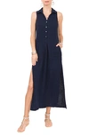 Everyday Ritual Vivienne Cotton Gauze Sleeveless Maxi Dress In Navy