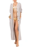 Everyday Ritual Jade Button-up Robe In Grey