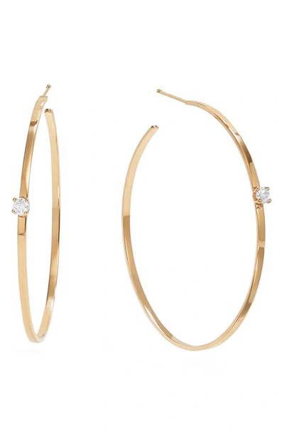 Lana Jewelry Women's Large 14k Yellow Gold & Diamond Hoop Earrings