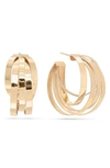 Lana Jewelry Flat 14k Yellow Gold Multi-hoop Earrings