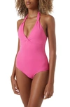 Melissa Odabash Rimini Halter-neck One-piece Swimsuit In Flamingo