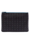 MCM HERITAGE CONVERTIBLE COATED CANVAS ZIP POUCH - BLACK,MYZ6AVC20