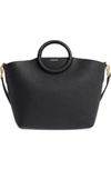 MICHAEL KORS SKORPIOS LEATHER MARKET BAG - BLACK,31H6MSKT3L