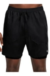 Nike Dri-fit Stride 2-in-1 Running Shorts In Black/ Black/ Silver