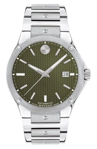 Movado Men's Swiss Automatic S.e. Stainless Steel Bracelet Watch 41mm In Green