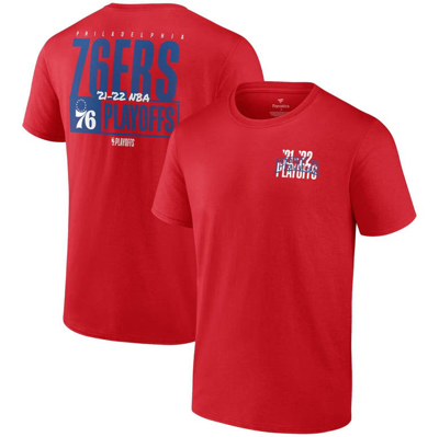 Fanatics Branded Red Philadelphia 76ers 2022 Nba Playoffs Dunk T-shirt