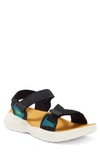 Teva Black And Orange Zymic Sandals