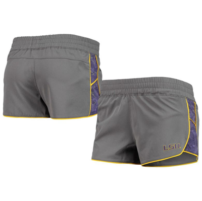 Colosseum Gray/purple Lsu Tigers Pamela Lined Shorts