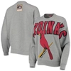 MITCHELL & NESS MITCHELL & NESS HEATHERED GRAY ST. LOUIS CARDINALS COOPERSTOWN COLLECTION LOGO LIGHTWEIGHT PULLOVER 