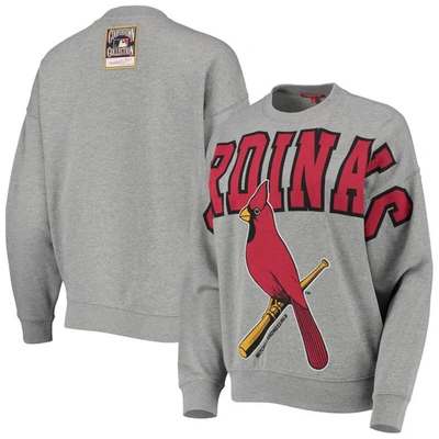Mitchell & Ness Heathered Gray St. Louis Cardinals Cooperstown Collection Logo Lightweight Pullover