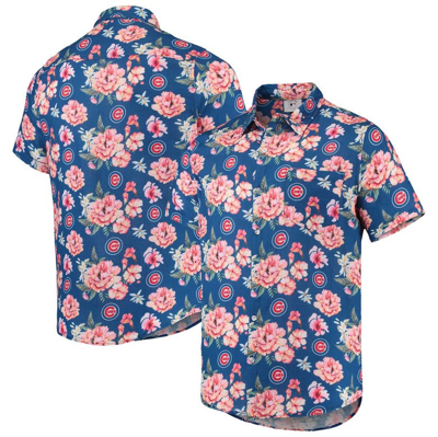 Foco Men's  Royal Milwaukee Brewers Floral Linen Button-up Shirt