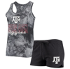 Concepts Sport Women's  Charcoal Texas A&m Aggies Billboard Tie-dye Tank Top And Shorts Set In Charcoal