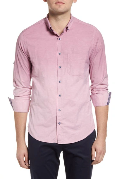 Stone Rose Long Sleeve Stretch Button-down Shirt In Blush